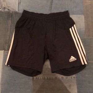 Small black adidas soccer shorts